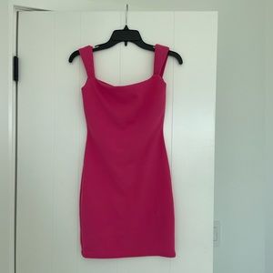 Hot pink mini dress